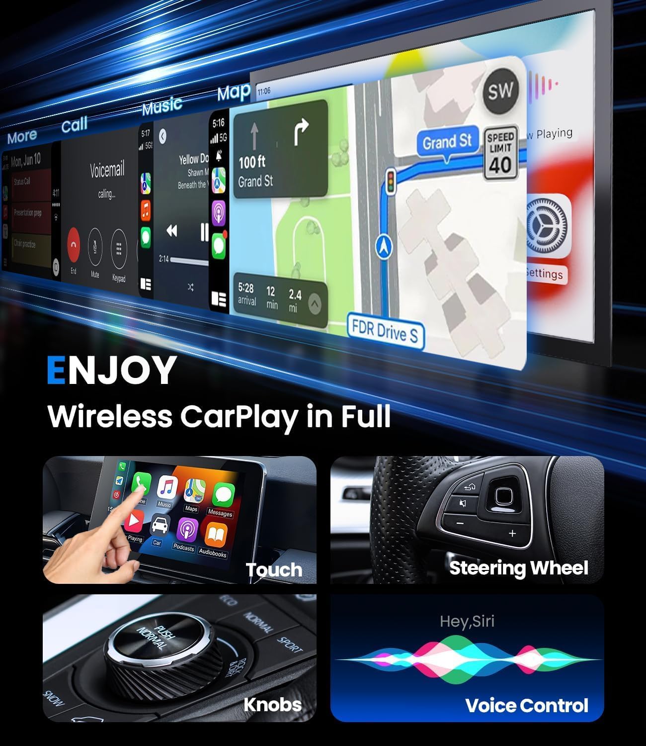 BowLift | Mini Wireless CarPlay Adapter with Dual-Band Connection and Compact Design – Novaro