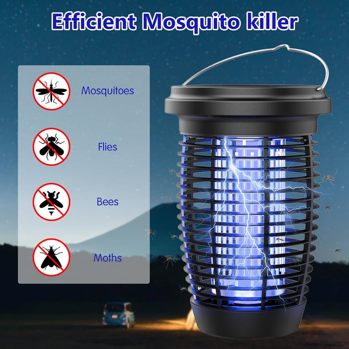 BowLift | Solar Bug Zapper 2-in-1 Mosquito Killer Lamp – 4500V Indoor & Outdoor Fly Trap
