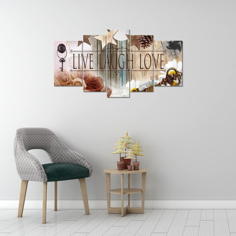 Set Of 5 Quote Canvas Wall Art Painting | Bowlift