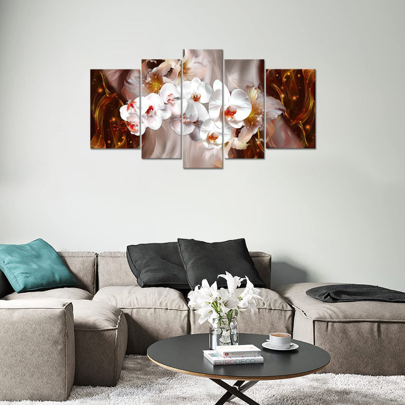 Set Of 5 Rose Canvas Wall Art Painting | Bowlift