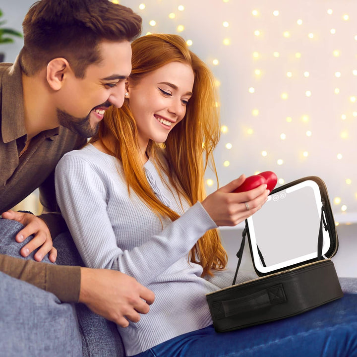 Luxury Makeup Organizer with Illuminated Mirror Bowlift