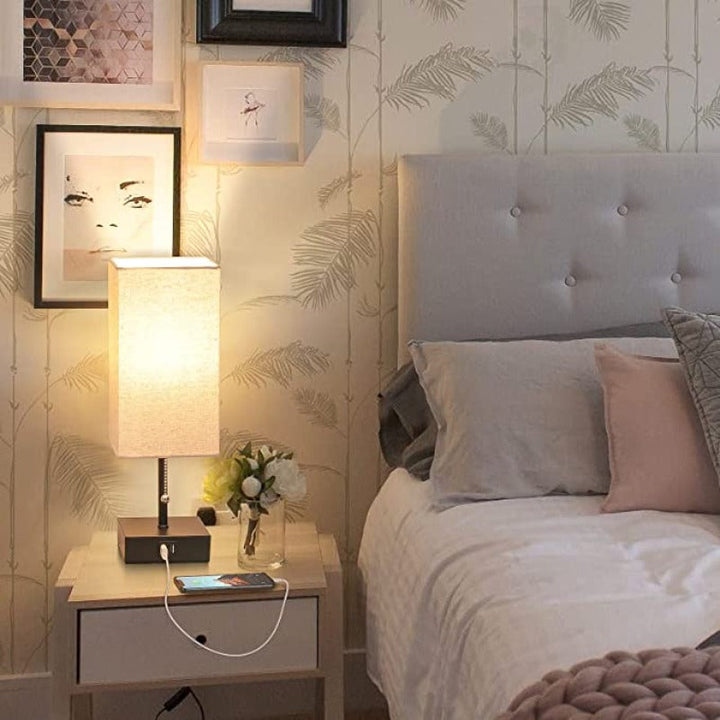 LumiCharge – Modern Table Lamp with USB Charging Ports | Bowlift