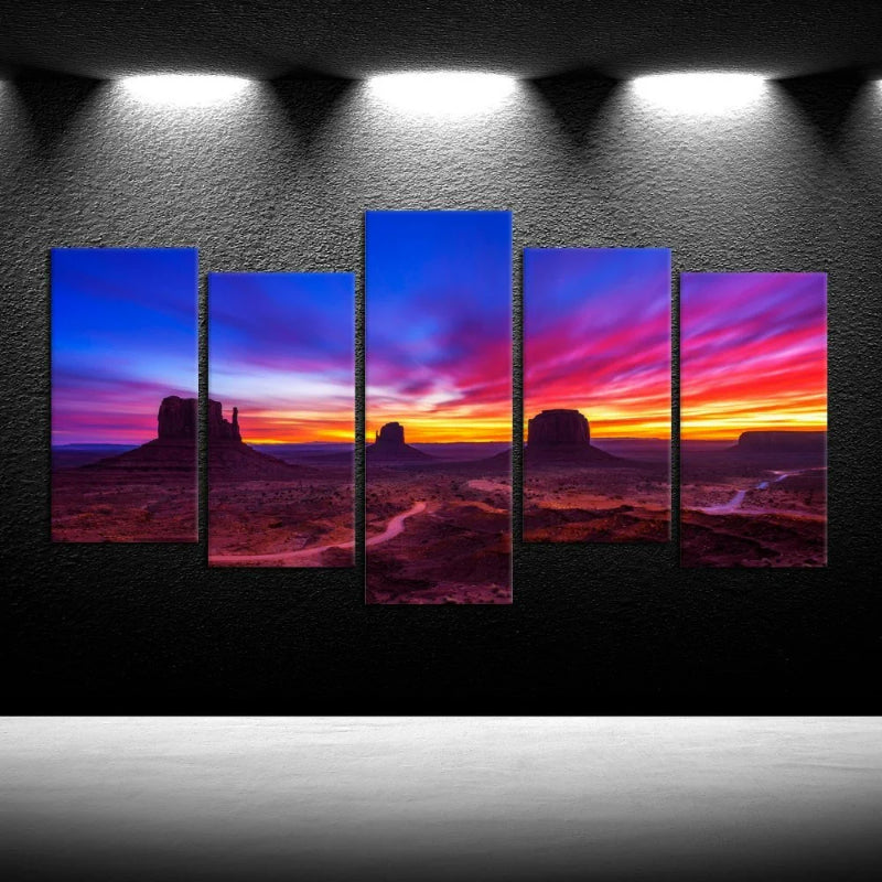 Set Of 5 Dramatic Sunrise Decorative Canvas | Bowlift