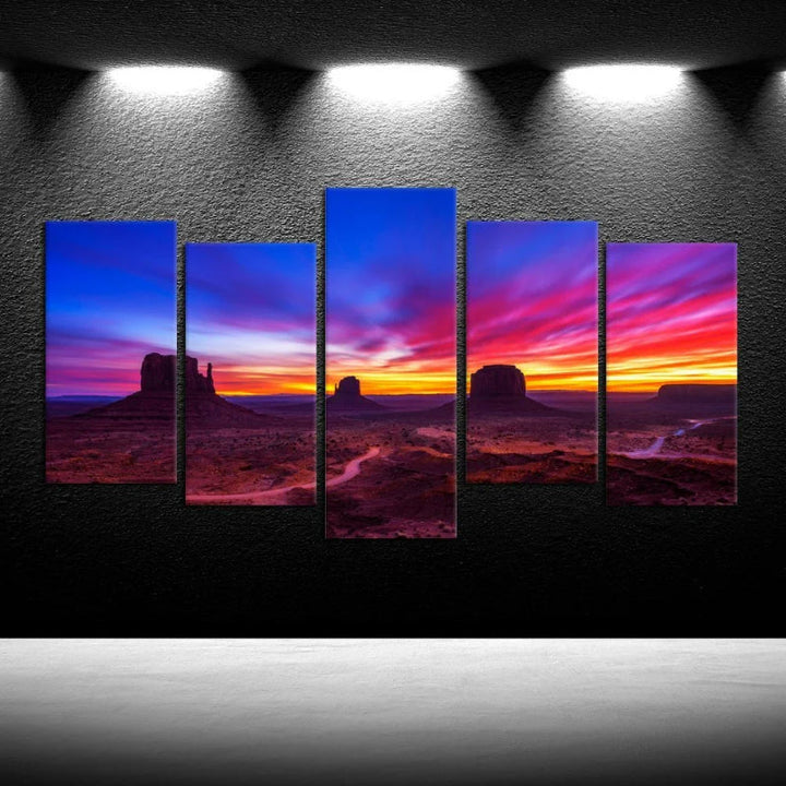 Set Of 5 Dramatic Sunrise Decorative Canvas | Bowlift