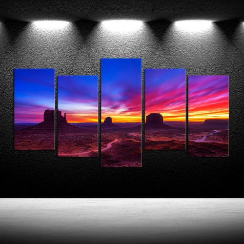 Set Of 5 Dramatic Sunrise Decorative Canvas | Bowlift