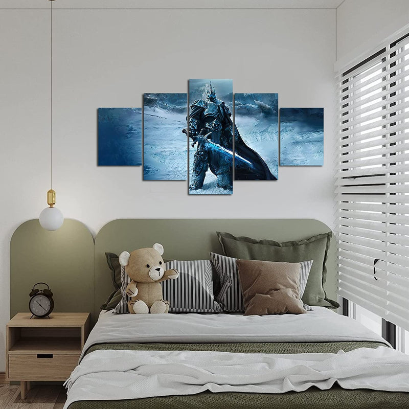 5 Piece Lich King Canvas Wall Art Painting | Bowlift