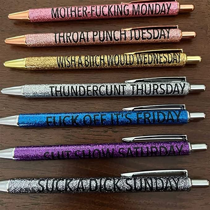 BowLift | Swear Word Daily Pen Set (7cs* Funny Pens)