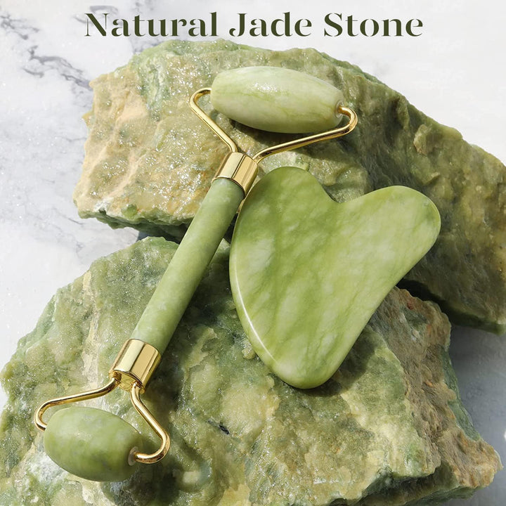BowLift | Instant Glow Gua Sha & Jade Roller Set | For radiant skin and natural relaxation