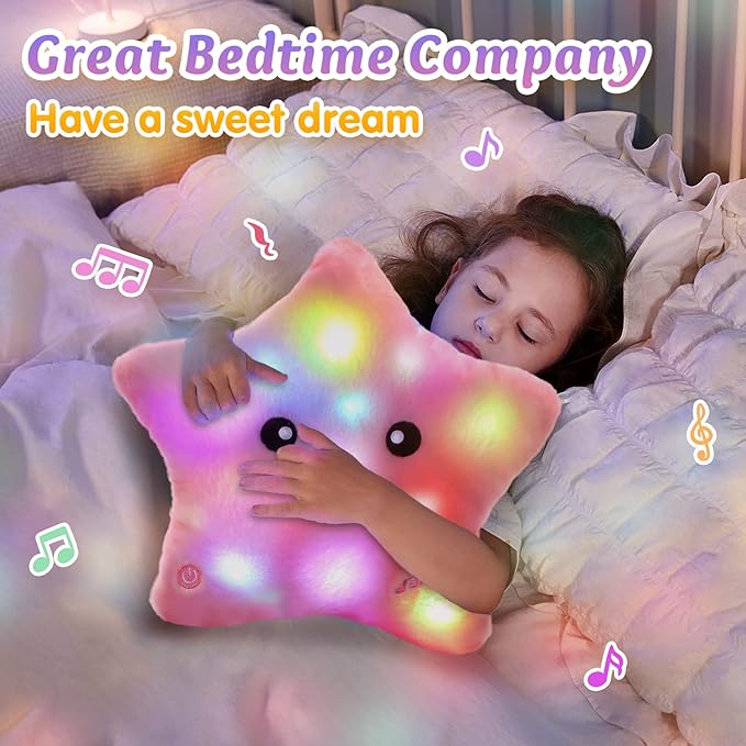 BowLift | Bright LED Star Cuddly Pillow for Kids