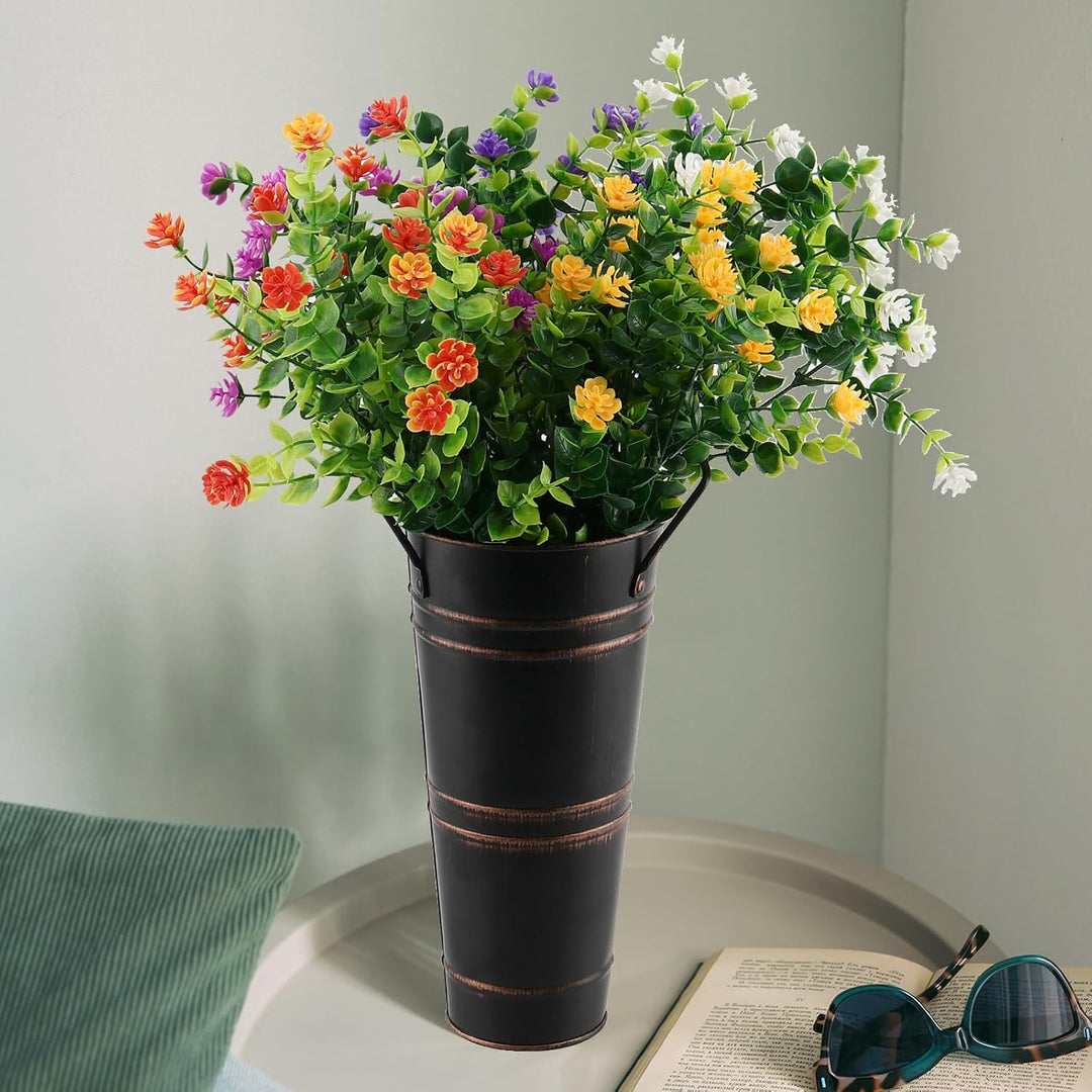 BowLift | Retro Iron Flower Bucket with Handles – Decorative Metal Flower Pot for Home