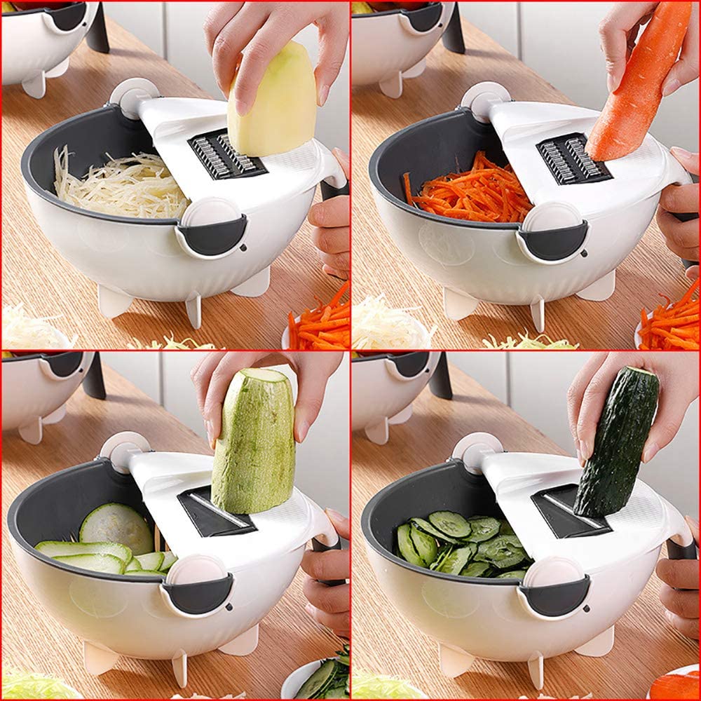 MagicChef - Multifunctional 9-in-1 Vegetable Slicer and Chopper Bowlift