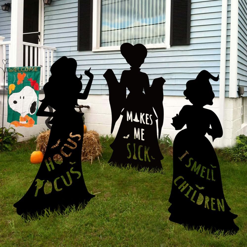 Hocus Pocus Witch Sisters Halloween Yard Decor (3-PCS) Bowlift