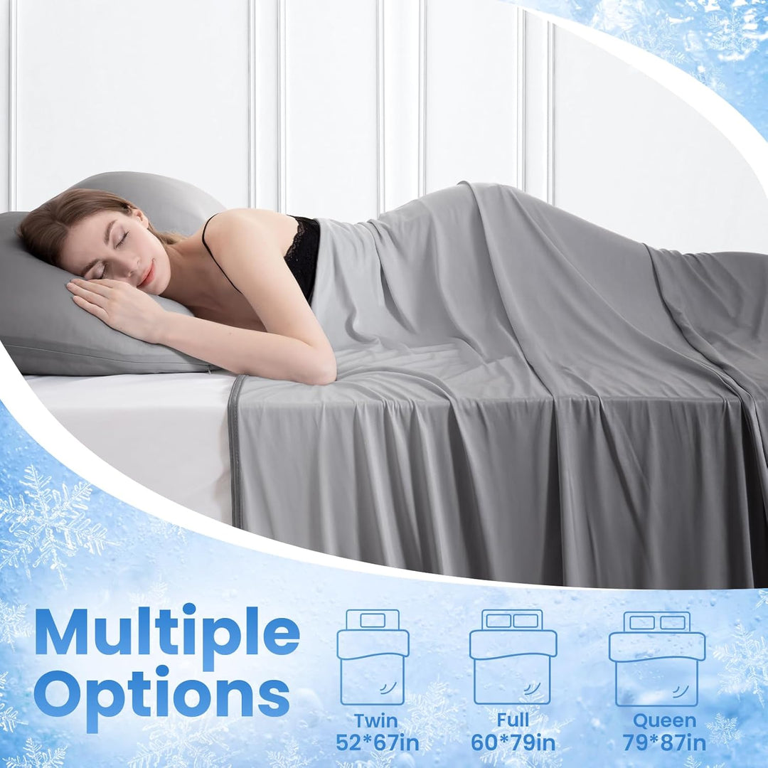 Q-Max > 0.5 Gradient Gray Cooling Blanket – Double-Sided, Breathable & Machine Washable | Bowlift