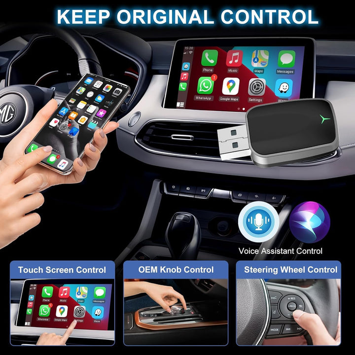 BowLift | Mini Wireless CarPlay Adapter with Dual-Band Connection and Compact Design – Novaro