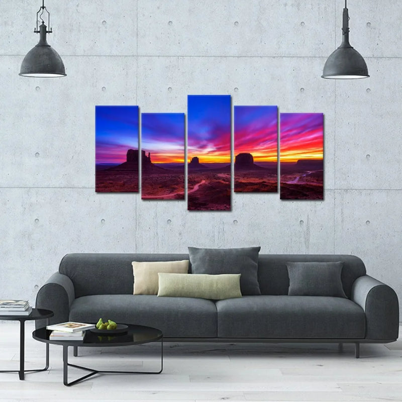 Set Of 5 Dramatic Sunrise Decorative Canvas | Bowlift