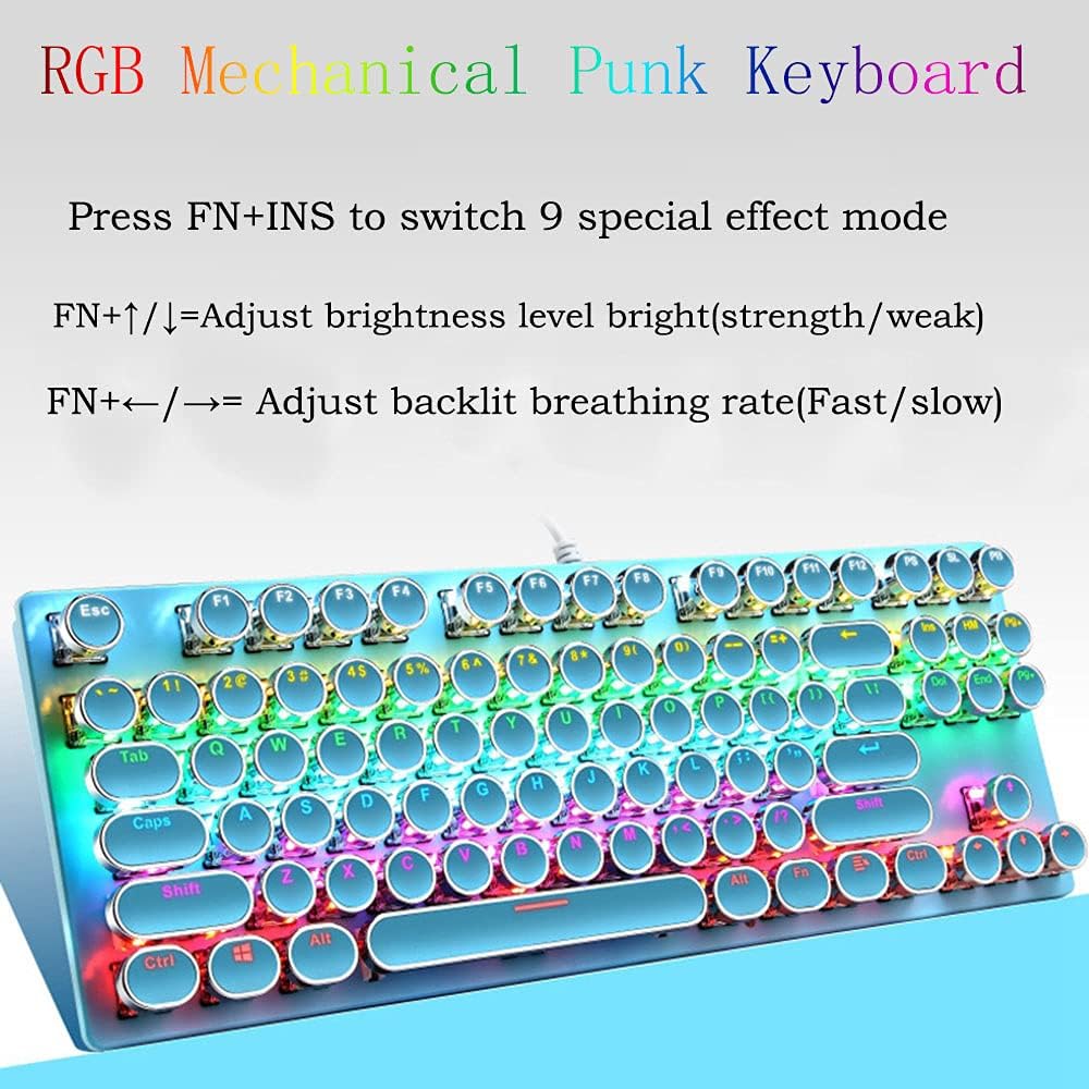 BowLift | 87-Key Mechanical Gaming Keyboard RGB Backlit Blue Switch