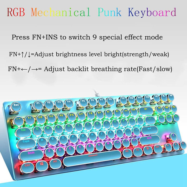 BowLift | 87-Key Mechanical Gaming Keyboard RGB Backlit Blue Switch