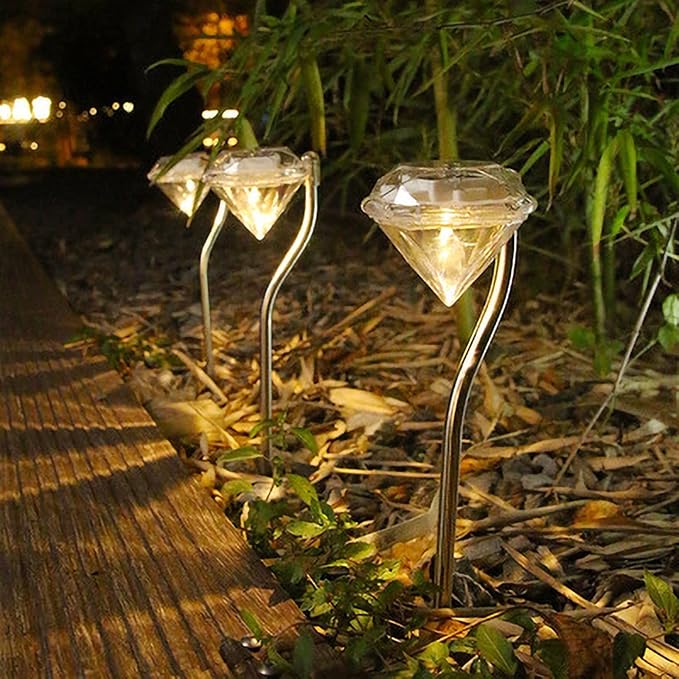 BowLift | Solar Garden Light in Diamond Shape – LED Lamps for Outdoor Decoration and Lighting