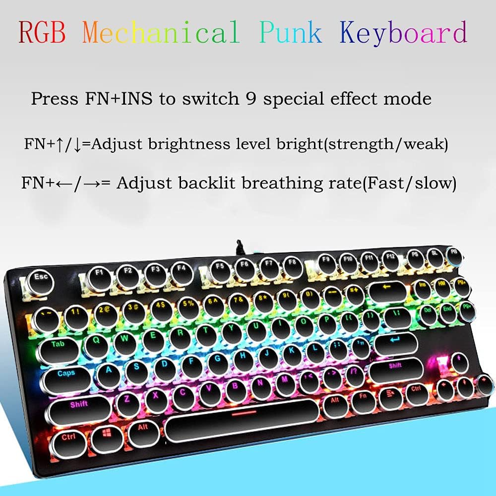 BowLift | 87-Key Mechanical Gaming Keyboard RGB Backlit Blue Switch