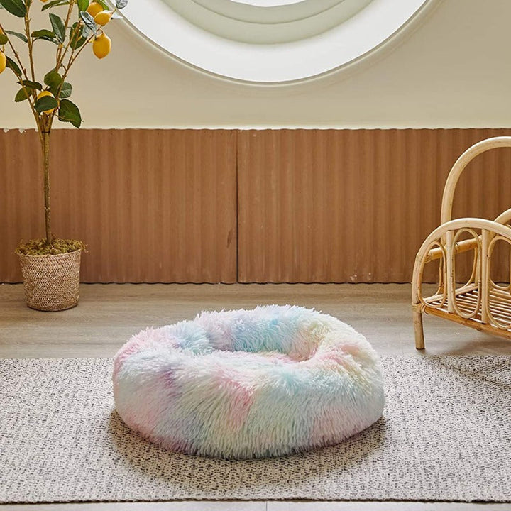 BowLift | Beef Rainbow Extra Plush Calming Donut Dog Beds