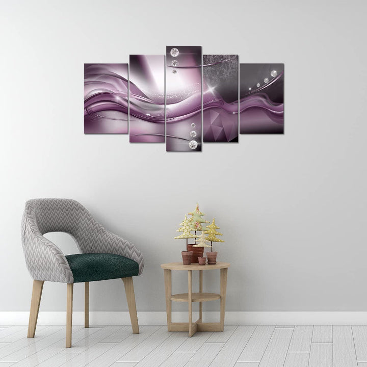Set Of 5 Purple Wall Art Painting | Bowlift