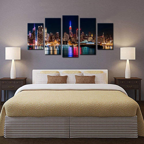 Set Of 5 Skyline View Wall Art Painting | Bowlift