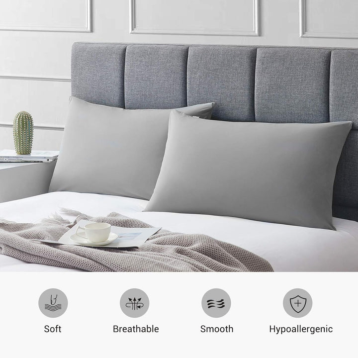 2-Pack Premium Silky Super Cooling Dark Gray Pillowcases –  Extreme Q-Max 0.5 | Bowlift