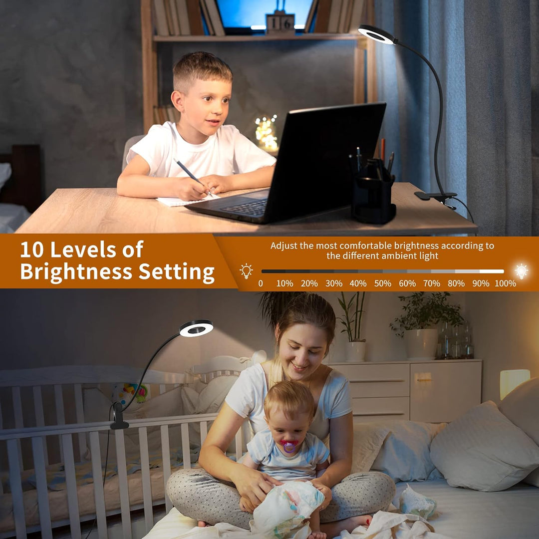 BowLift | 3 Colour Modes LED Desk Clamp Lamp with  & Flexible Gooseneck – Selvara (1+1 FREE)