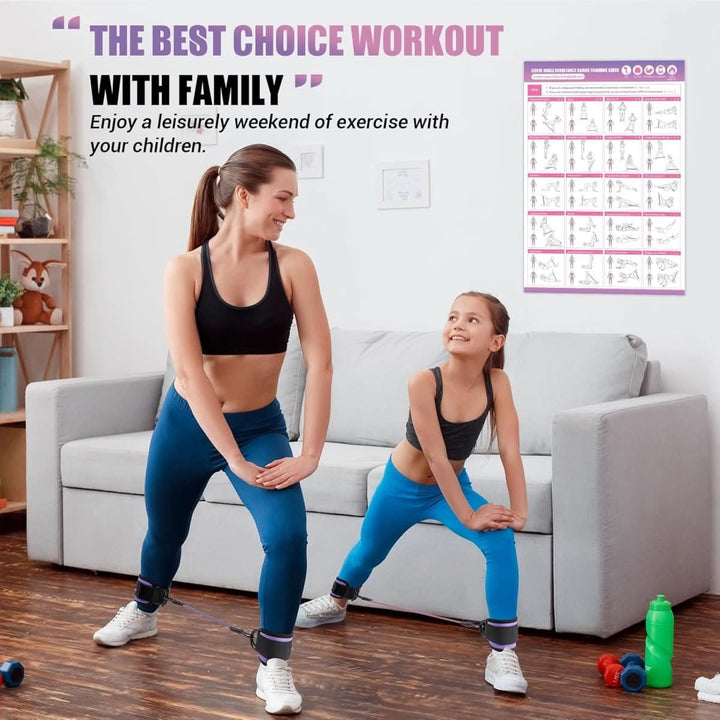 BowLift | resistance bands for buttocks & hips with ankle strap & training poster