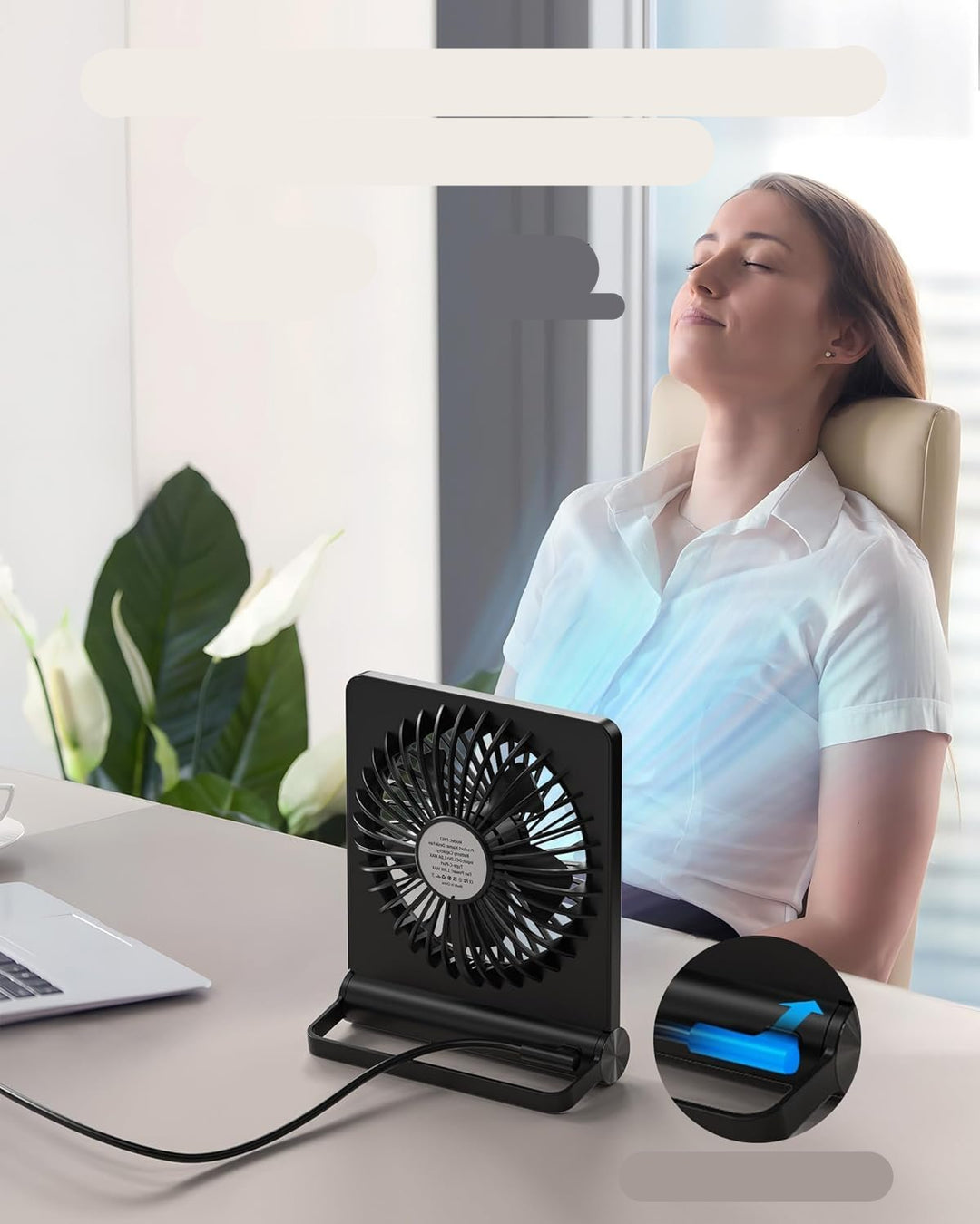 BowLift | Ultra-Quiet Table Fan with USB – Compact & Powerful