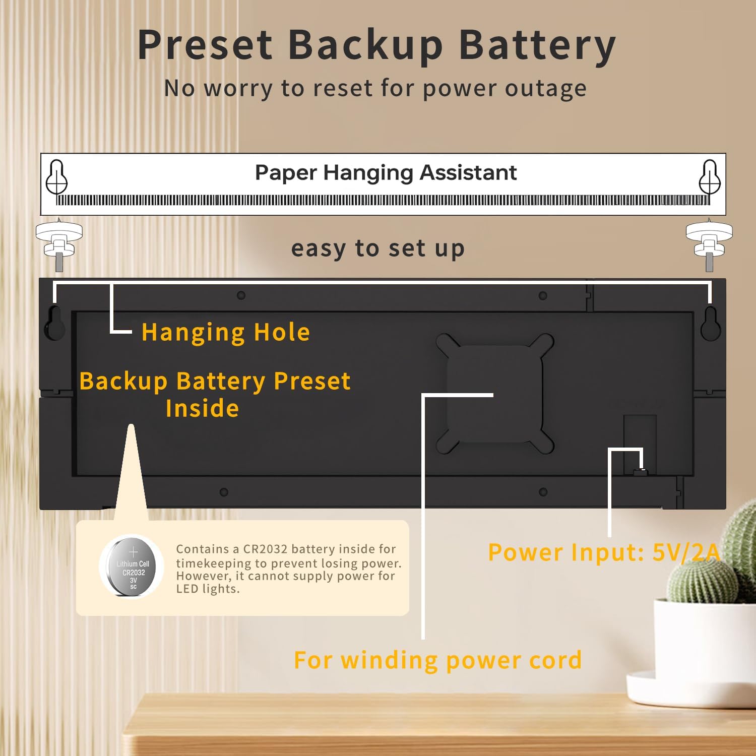 BowLift | 16-Inch RGB Digital Wall & Desk Alarm Clock with Remote – Lumeris