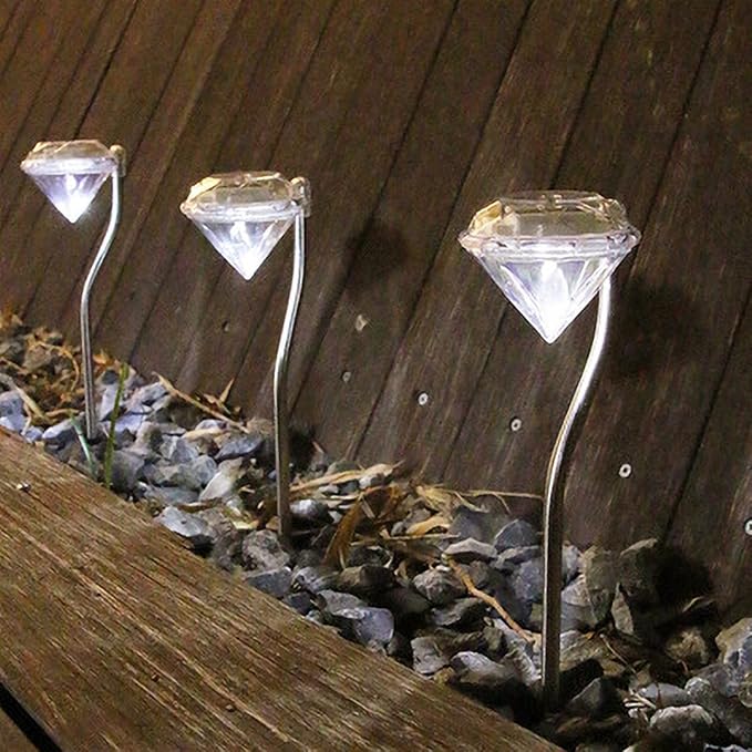 BowLift | Solar Garden Light in Diamond Shape – LED Lamps for Outdoor Decoration and Lighting