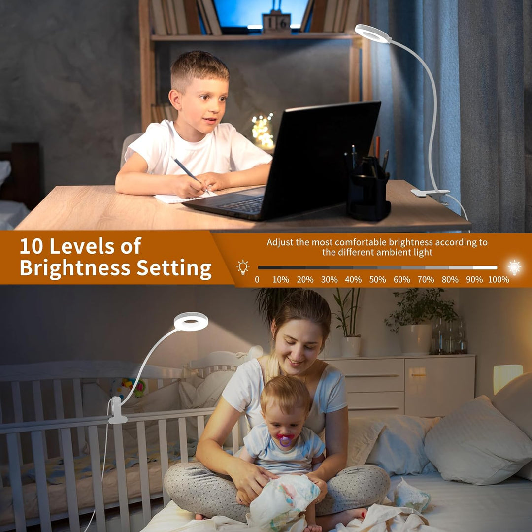 BowLift | 3 Colour Modes LED Desk Clamp Lamp with  & Flexible Gooseneck – Selvara (1+1 FREE)