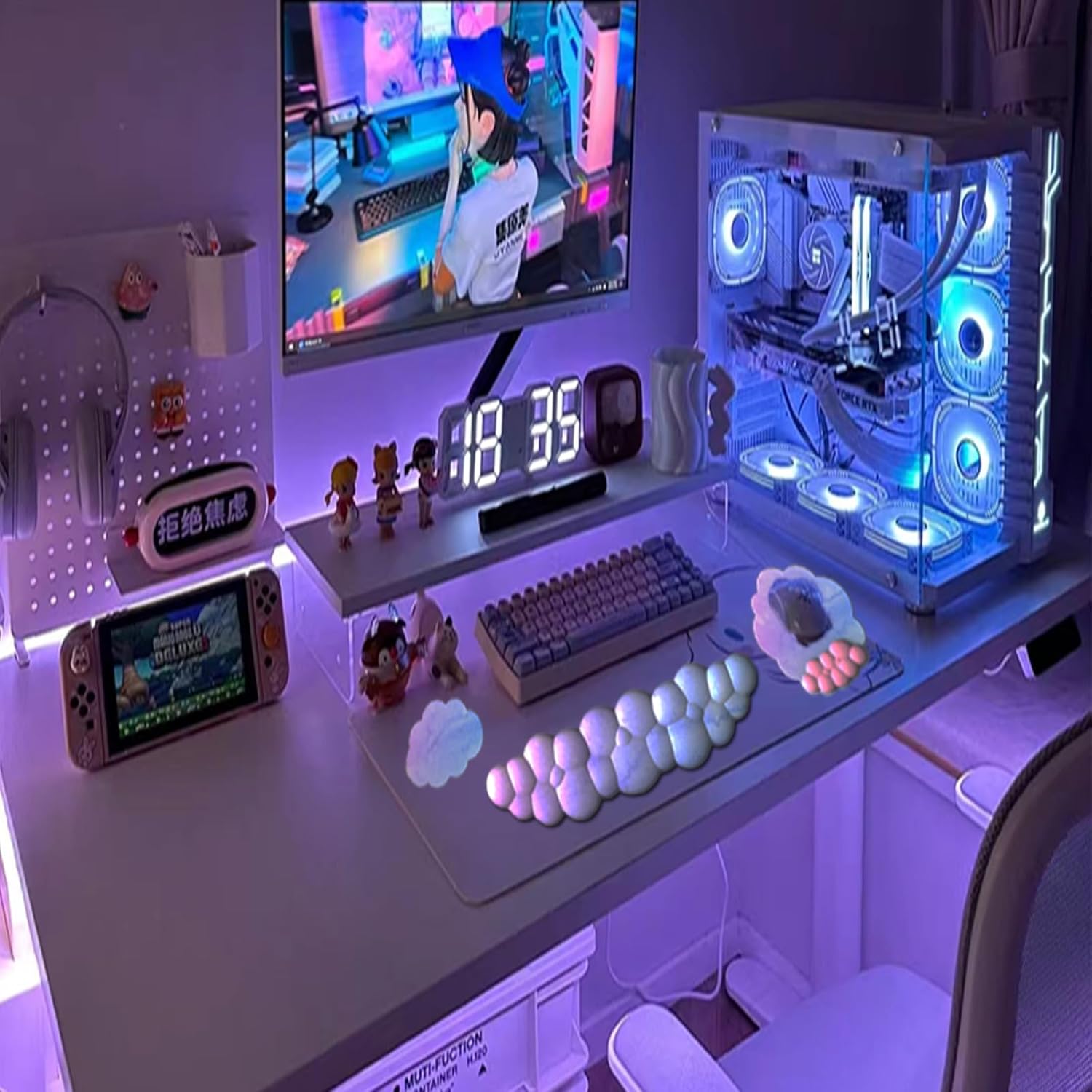 BowLift | Cloud-Shaped Ergonomic Wrist Rest Set with Mouse Pad & Coaster – Zeyora