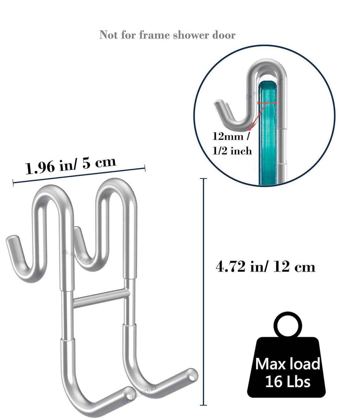 BowLift | Rust-resistant door-mounted shower hook – Strong multifunctional hanging hook
