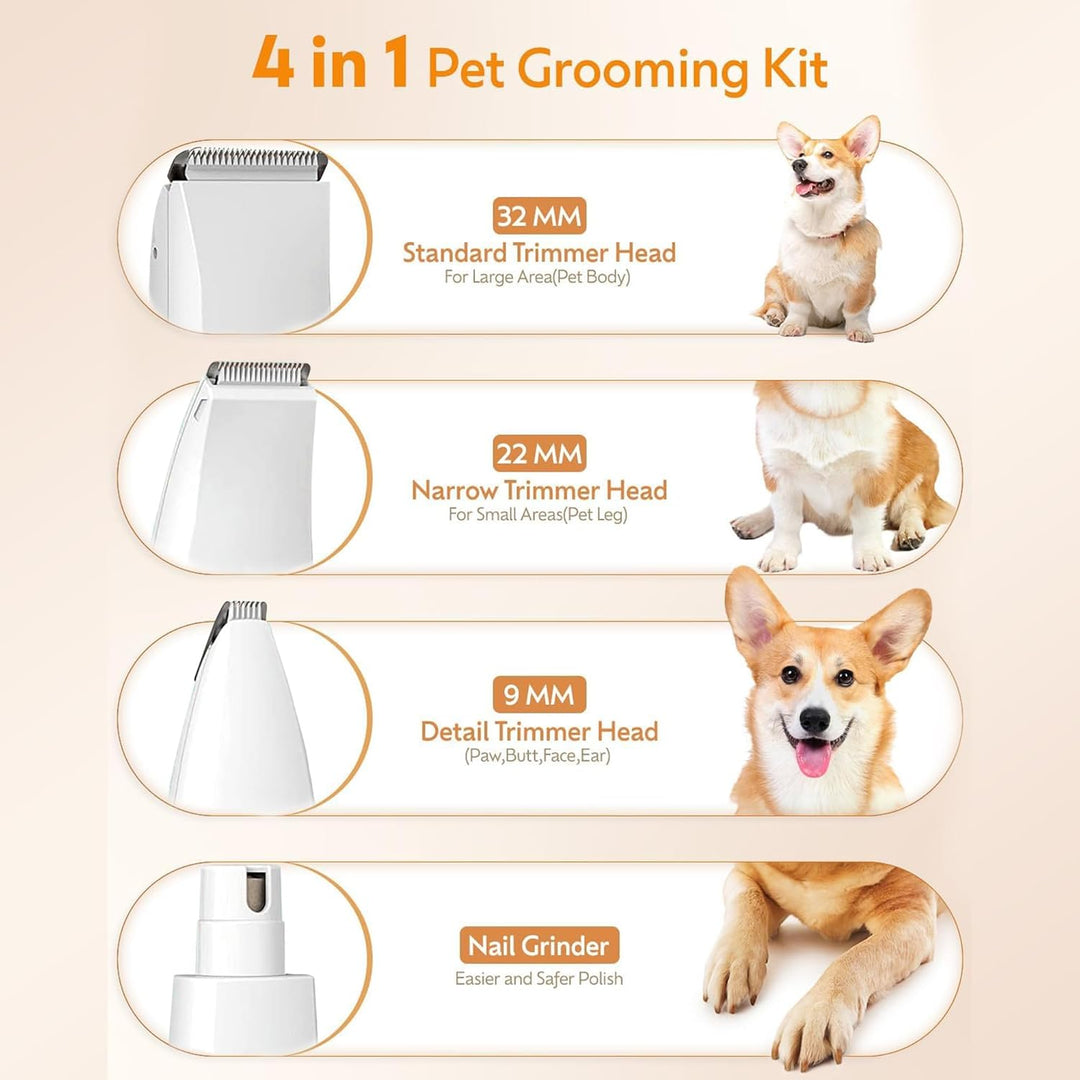 4-in-1 Cordless Pet Grooming Clippers with Nail Grinder – Velporo Bowlift