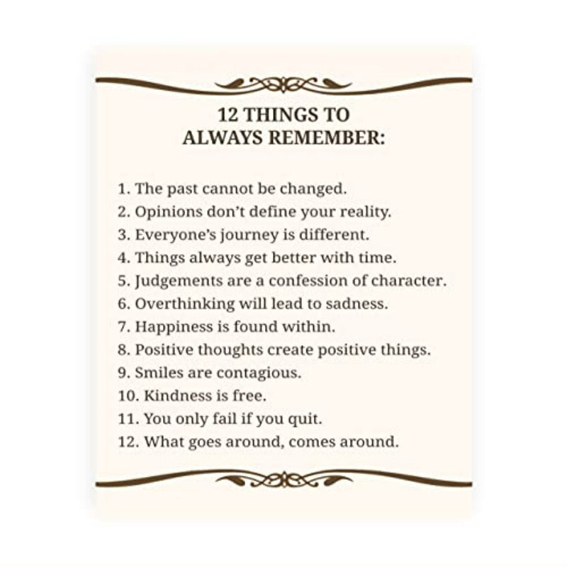"12 Things To Always Remember" - Poster | Bowlift