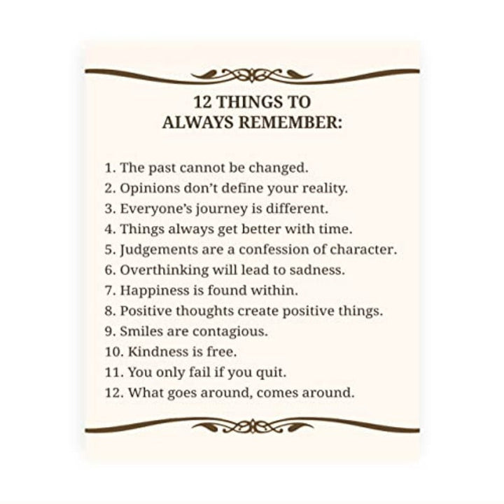 "12 Things To Always Remember" - Poster | Bowlift