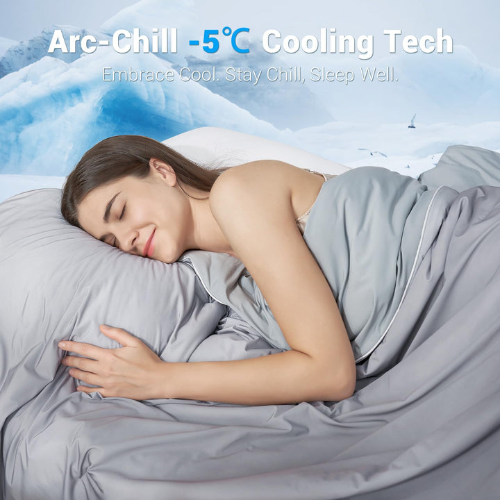 Cooling Comforter Q-Max > 0.5, Breathable & Soft, Gradient Gray | Bowlift