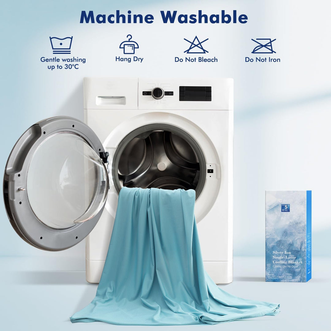 Blue Cooling Blanket –Silver Ion Freshness,  3.0, Lightweight for Hot Sleepers | Bowlift