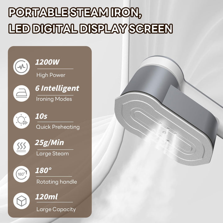 BowLift | Portable Travel Steamer Iron 1200W with 6 Modes and AU Plug