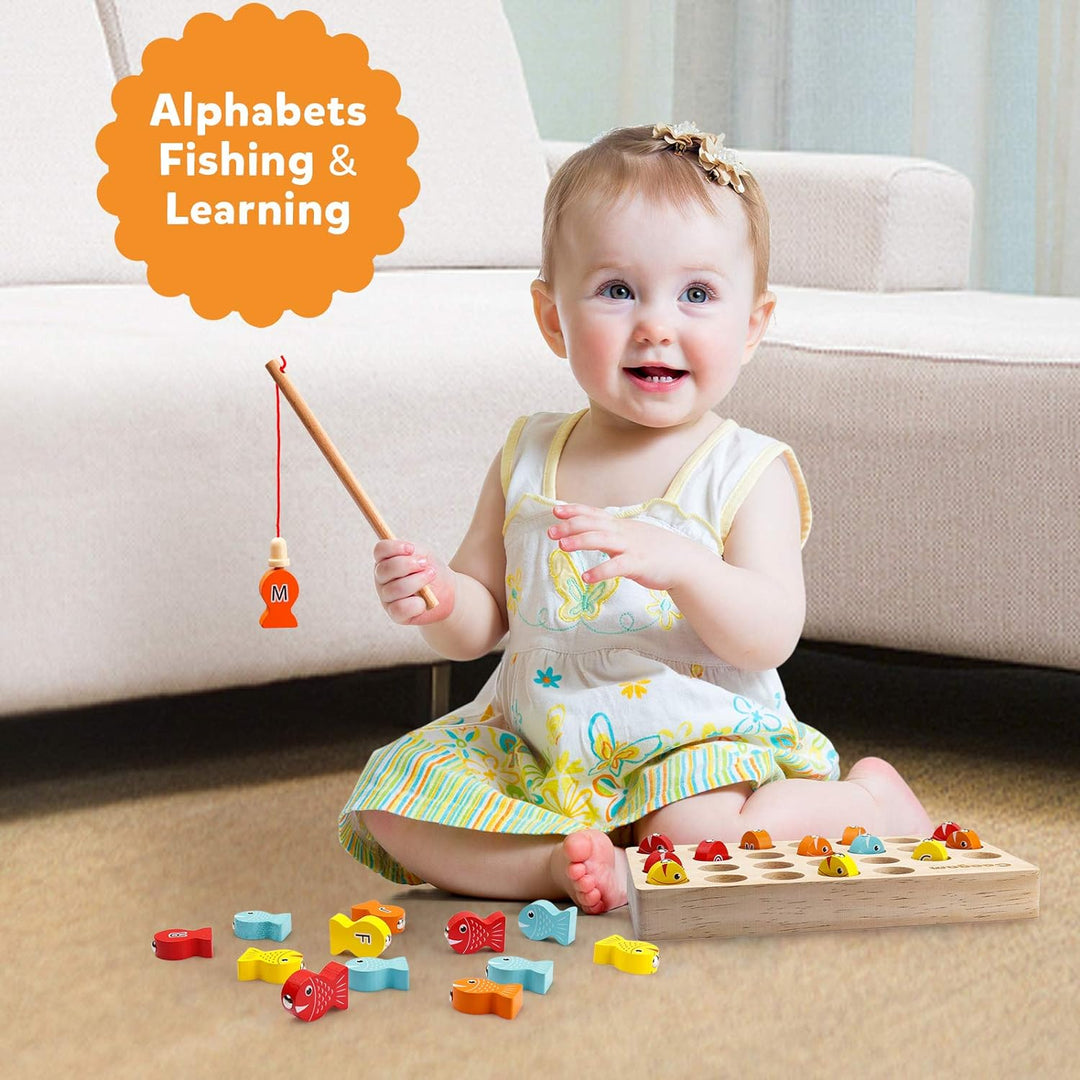 BowLift | Enchanting Wooden Magnetic Fishing Game - Educational Play Fun for Toddlers