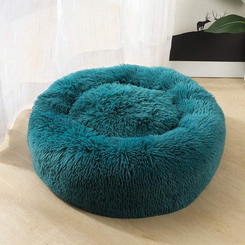 BowLift | Beef Plush Calming Donut Dog Bed for Small to Large Dogs