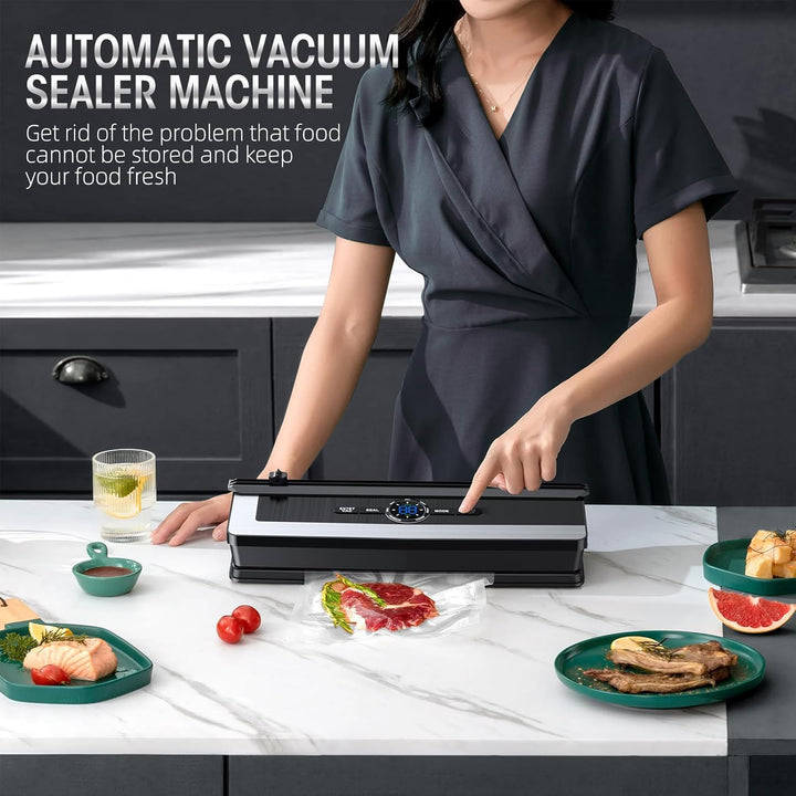 BowLift | 8-in-1 Vacuum Sealer with Built-In Cutter | Food Saver Machine for Dry & Moist Foods