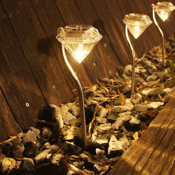 BowLift | Solar Garden Light in Diamond Shape – LED Lamps for Outdoor Decoration and Lighting