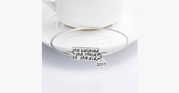 BowLift | She believed she could, so she did bracelet with 2017 charm