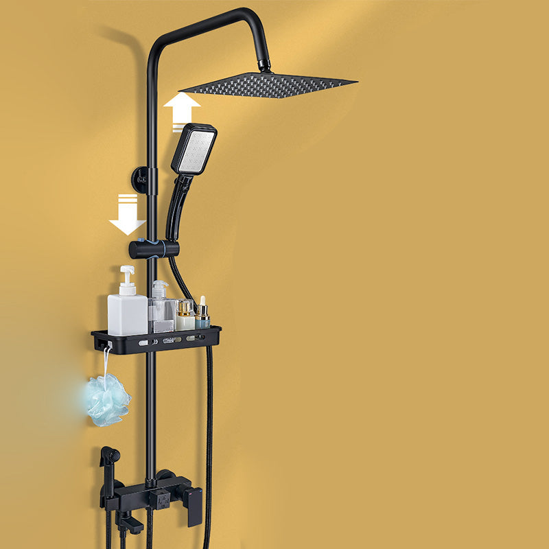 BowLift | Shower System Wall Mount Adjustable Spray Pattern Shower Arm Shower Set with Shower Hose
