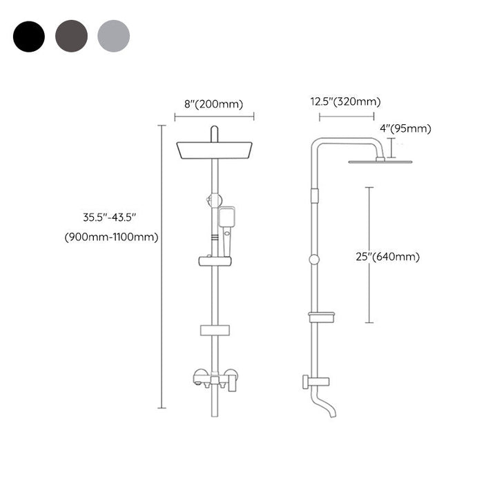 BowLift | Shower system Wall-mounted Adjustable spray pattern Shower arm Shower set with shower hose