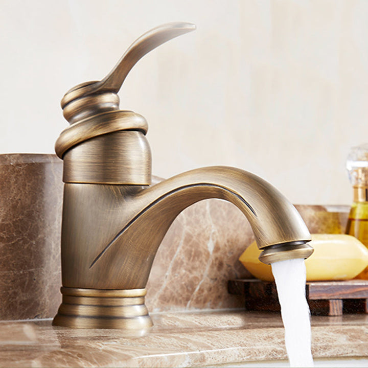 BowLift | Glam Style Bathroom Sink Faucet Single Handle Low Arc Sink Faucet