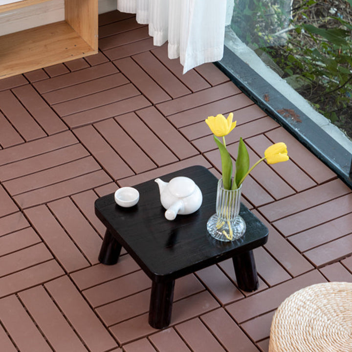 BowLift | 30 cm X 30 cm 4-Slat Square Deck/Patio Floor Tiles Snap Fit Installation Floor Tiles